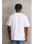 Unisex Baskılı Oversize T-Shirt - Beyaz 2