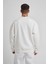 Unisex Biskilet Yaka Üç Iplik Sweatshirt - Beyaz 3