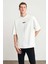 Unisex Baskılı Oversize T-Shirt - Beyaz 1