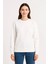 Üç Iplik Düz Bisiklet Yaka Sweatshirt - Beyaz 2