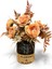 Cam Vazoda Turuncu Şakayık Aranjmanı (30X25 Cm) -Dekoratif Yapay Çiçek 1