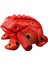Kırmızı Kurbağa Sesi Çıkaran Dekoratif Şans Figürü 6 cm 1