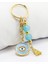 Turkuaz Salkım Boncuklu Göz Figürlü Anahtarlık, Hediyelik Anahtarlık 1