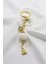 Gold Halkalı Beyaz Incili Böğürtlen Salkım Püsküllü Anahtarlık, Hediyelik Çanta Süsü 3