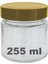 255 ml Kavanoz Altın Derin Kapaklı 255 cc Şeffaf Reçel, Marmelat Cam Kavanoz Deep 1 Adet 1