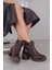 Dupa Model 5 cm Topuklu Yeni Sezon Kısa Bot Kahve 2