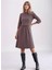Kadın Degaje Yaka Uzun Kollu Cepli Büyük Beden Curve Şık Elbisesi 1