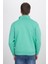Unisex Relax Fit Rahat Kesim Pamuklu Içi Polarlı Yarım Fermuarlı Yeşil Dik Yaka Sweatshirt 7