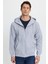 Unisex Relax Fit Rahat Kesim Pamuklu Içi Polarlı Çift Cepli Tam Fermuarlı Gri Kapüşonlu Sweatshirt 4