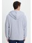 Unisex Relax Fit Rahat Kesim Pamuklu Içi Polarlı Çift Cepli Tam Fermuarlı Gri Kapüşonlu Sweatshirt 8