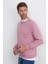 Unisex Relax Fit Rahat Kesim %100 Pamuk Basic Lila Bisiklet Yaka Sweatshirt 5