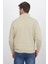 Unisex Relax Fit Rahat Kesim Pamuklu Içi Polarlı Yarım Fermuarlı Bej Dik Yaka Sweatshirt 7