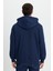 Unisex Relax Fit Rahat Kesim Pamuklu Içi Polarlı Çift Cepli Tam Fermuarlı Lacivert Kapüşonlu Sweatshirt 8