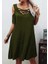 Dekolteli Bağcık Detay Viskon Kumaş Elbise 1