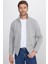 Unisex Relax Fit Rahat Kesim Pamuklu Içi Polarlı Fermuarlı Gri Dik Yaka Flato Cepli Sweatshirt Hırka 1