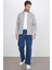 Unisex Relax Fit Rahat Kesim Pamuklu Içi Polarlı Fermuarlı Gri Dik Yaka Flato Cepli Sweatshirt Hırka 4