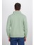 Unisex Relax Fit Rahat Kesim Pamuklu Içi Polarlı Yarım Fermuarlı Yeşil Dik Yaka Sweatshirt 7