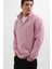 Unisex Relax Fit Rahat Kesim Pamuklu Içi Polarlı Yarım Fermuarlı Lila Dik Yaka Sweatshirt 2