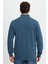 Erkek Slim Fit Dar Kesim Pamuklu Tam Fermuarlı Çift Cepli Dik Yaka Petrol Sweatshirt Hırka 8