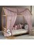 Pastel Pembe Çift Perdeli Montessori Yatak Cibinliği 1