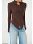 Kadın Kahverengi Belden Düğmeli Çapraz Detay Triko Kazak 1