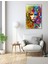 Pop Art Rengarenk Kadın Cam Tablo 3