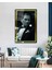 Sarı Çerçeve Görünümlü Atatürk Yan Portre Siyah Beyaz Cam Tablo 3