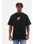 Unisex Baskılı Oversize T-Shirt - Siyah 1