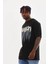 Unisex Baskılı Oversize T-Shirt - Siyah 3