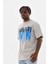 Unisex Baskılı Oversize T-Shirt - Gri 3