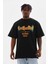 Unisex Baskılı Oversize T-Shirt - Siyah 1