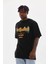 Unisex Baskılı Oversize T-Shirt - Siyah 2