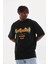 Unisex Baskılı Oversize T-Shirt - Siyah 3