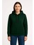 Üç Iplik Kapüşonlu Kanguru Çepli Sweatshirt Hoodie - Haki 3