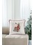 Yılbaşı Geyik Desenli Kırmızı Biyeli Dekoratif Yastık Kılıfı 45X45 1