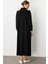 Krep Esnek Doku Yan Kadife Garni Detaylı (Kap/elbise) Ferace-Siyah 6