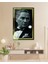 Sarı Çerçeve Görünümlü Atatürk Yan Portre Siyah Beyaz Cam Tablo 2