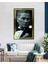 Sarı Çerçeve Görünümlü Atatürk Yan Portre Siyah Beyaz Cam Tablo 3