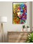 Pop Art Rengarenk Kadın Cam Tablo 2
