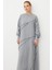 Parcha - Dikiş Ipekçe Doku Ribanalı Özel Elbise Kap-Gri 3