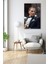 Atatürk Portresi Yapay Zeka Dikey Cam Tablo Ev Ofis Okul Duvar Dekoru, Hediyelik Büyük Tablo 3