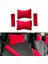 Peluş Ortopedik Araba Seyahat Boyun Yastığı Emniyet Kemer Pedi Seti Kırmızı 1