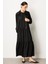 Ceket ve Iç Jile Kombin Ipekçe Elbise Ferace-Siyah 2