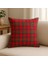 Şık Kırmızı Ekose Yılbaşı Kırlent Kılıfı – Zarif Noel Dekoru 1