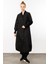 El Işi Yaka ve Kol Detaylı Iç Bedeni Dolgulu Özel Kaban Manto-Siyah 2
