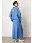 Aller Üst Beden ve Jile Iç Kombin Ipekçe Elbise Ferace-Mavi 6