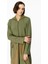 x Örme Baharlık Tafta ve Triko Garnili Uzun Kap Ferace-Haki 8