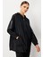 Poly Cupra Spor Ara Boy Basen Örten Baharlık Trench / Kap-Siyah 1