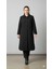 Jakar Kapitone ve Krep Garni Detaylı Mevsimlik Içi Astarlı Trench Ferace Kap-Siyah 1