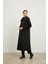 Yüksek Yün Içerikli Kol ve Yan Detaylı Soft Dolgulu Spor Zamansız Manto Kaban-Siyah 1